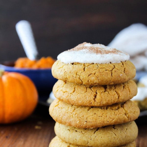 Frosted Vegan Pumpkin Cookies