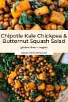 Spicy Kale and Chipotle Chickpea and Roasted Butternut Squash Salad pin graphic