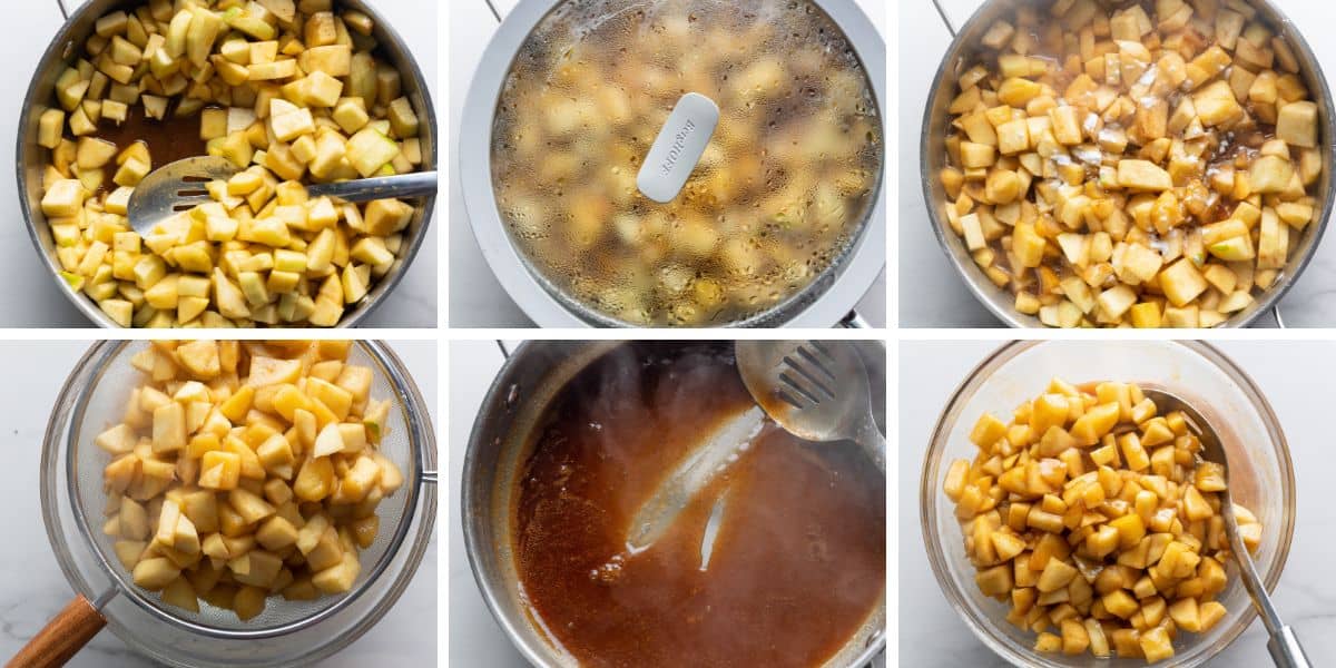 apple pie filling collage
