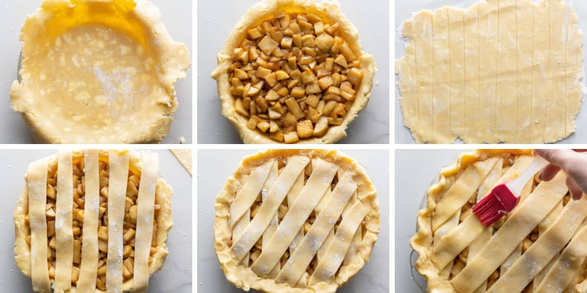 grain free apple pie assembly collage