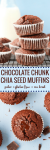 Chocolate Chunk Chia Seed Muffins - one bowl and 30 minutes is all you need to make these healthy chocolate muffins! Gluten Free + Grain Free + Dairy Free