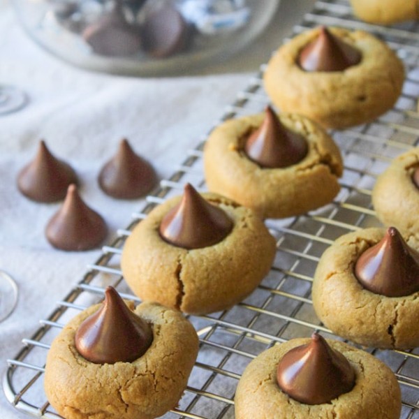 Gluten Free Peanut Butter Blossom - a holiday must made grain free using chickpea flour
