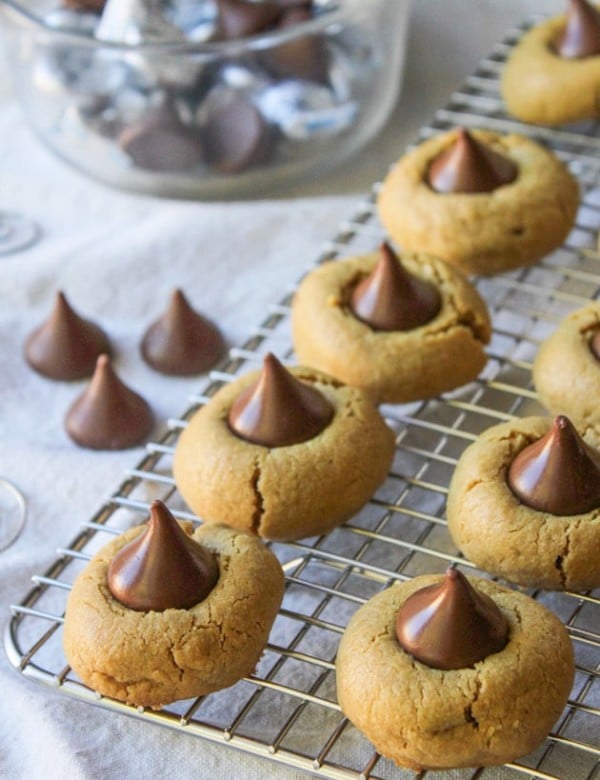 Gluten Free Peanut Butter Blossom - a holiday must made grain free using chickpea flour