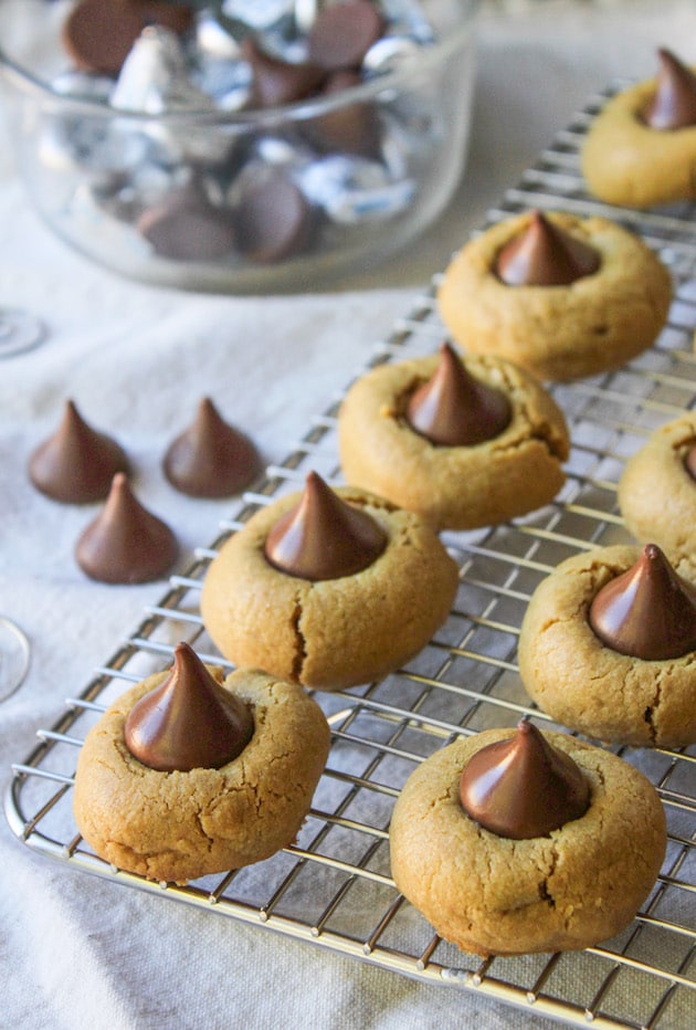 Gluten Free Peanut Butter Blossom - a holiday must made grain free using chickpea flour