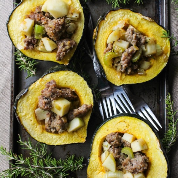 Sausage Stuffed Acorn Squash