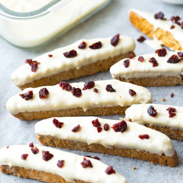 cranberry orange gluten free biscotti