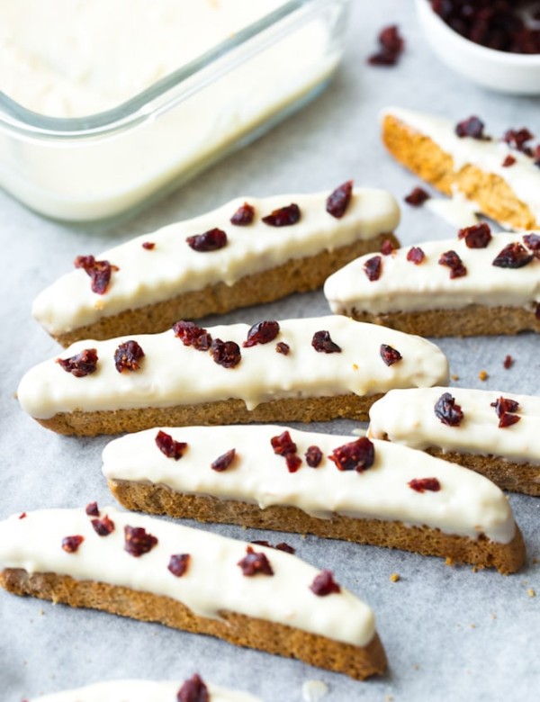 cranberry orange gluten free biscotti