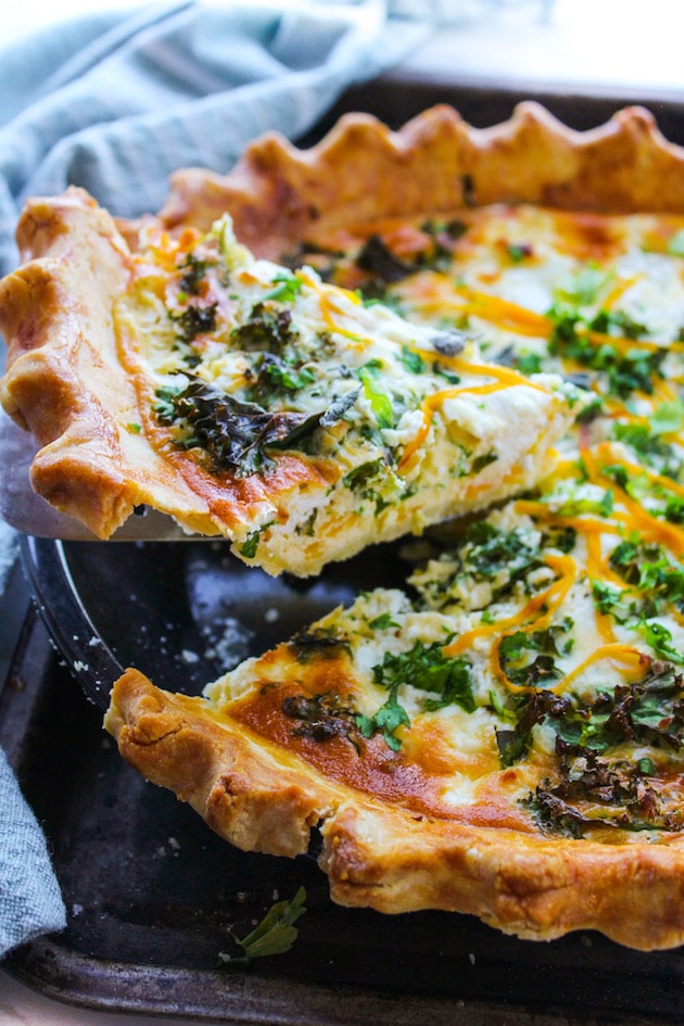 Gluten Free Butternut Squash Kale & Goats Cheese Quiche 