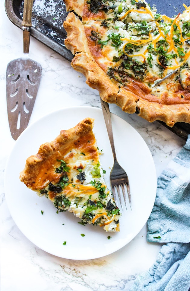 Gluten Free Butternut Squash Kale & Goats Cheese Quiche 