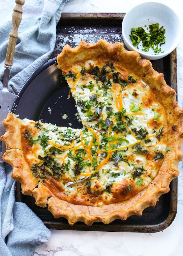 Gluten Free Butternut Squash Kale & Goats Cheese Quiche 