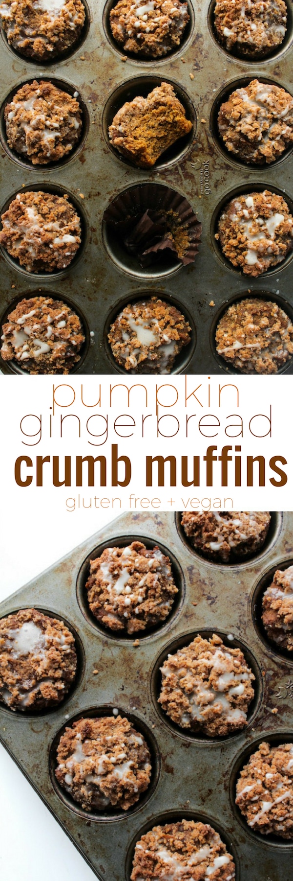 pumpkin & gingerbread crumb muffins