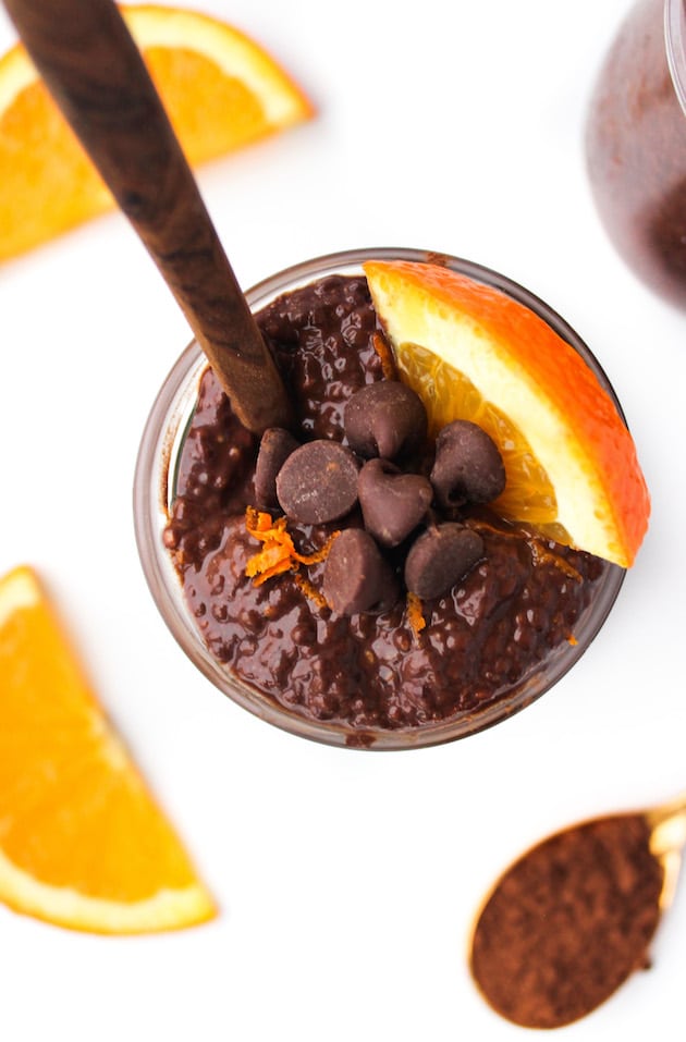 Chocolate Orange Chia Pudding | whipped together in a pinch and is perfect for breakfast and dessert alike. | Paleo, Vegan, Low FODMAP