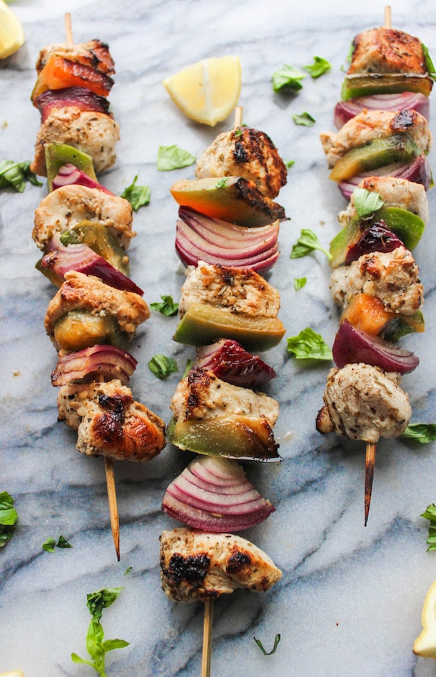  Greek inspired Lemon Chicken Kebabs made on the stove top | Paleo + Whole 30