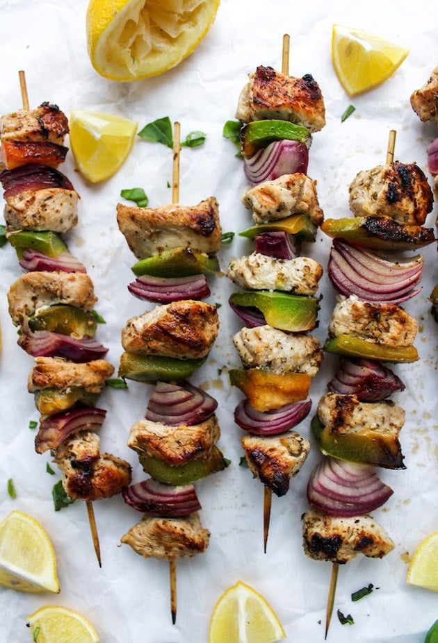  Greek inspired Lemon Chicken Kebabs made on the stove top | Paleo + Whole 30