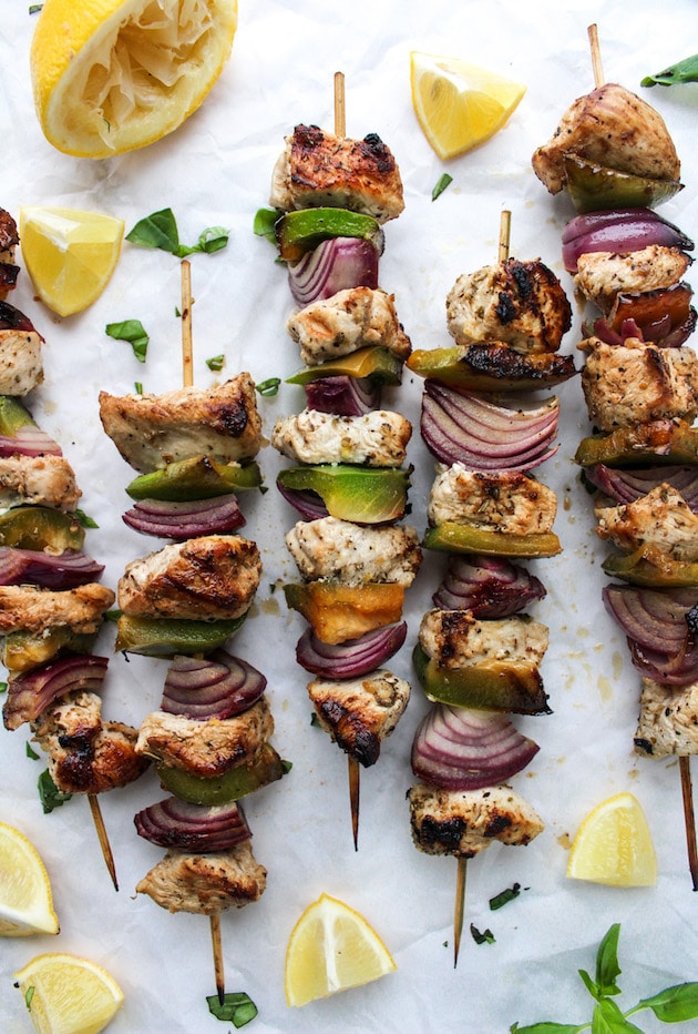  Greek inspired Lemon Chicken Kebabs made on the stove top | Paleo + Whole 30