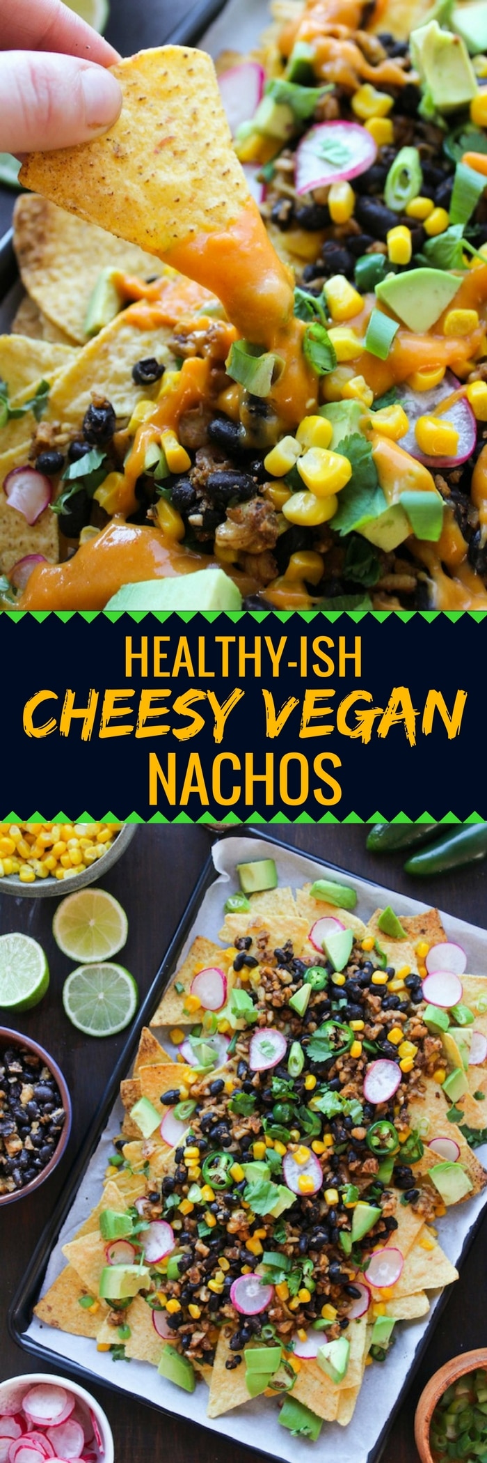 healthy-ish cheesy vegan nachos
