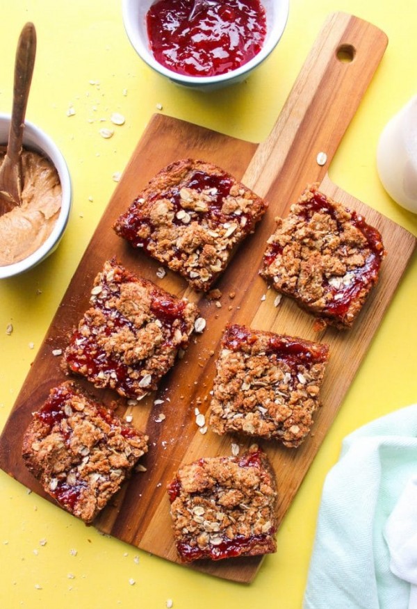 Gluten Free + Vegan Peanut Butter & Jelly Bars - A Saucy Kitchen