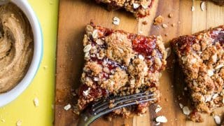 Gluten Free + Vegan Peanut Butter & Jelly Bars