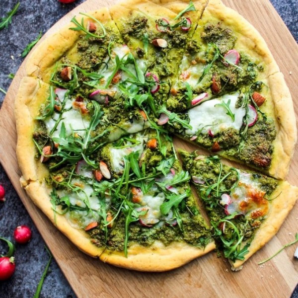 Super Green Kale Pesto Pizza