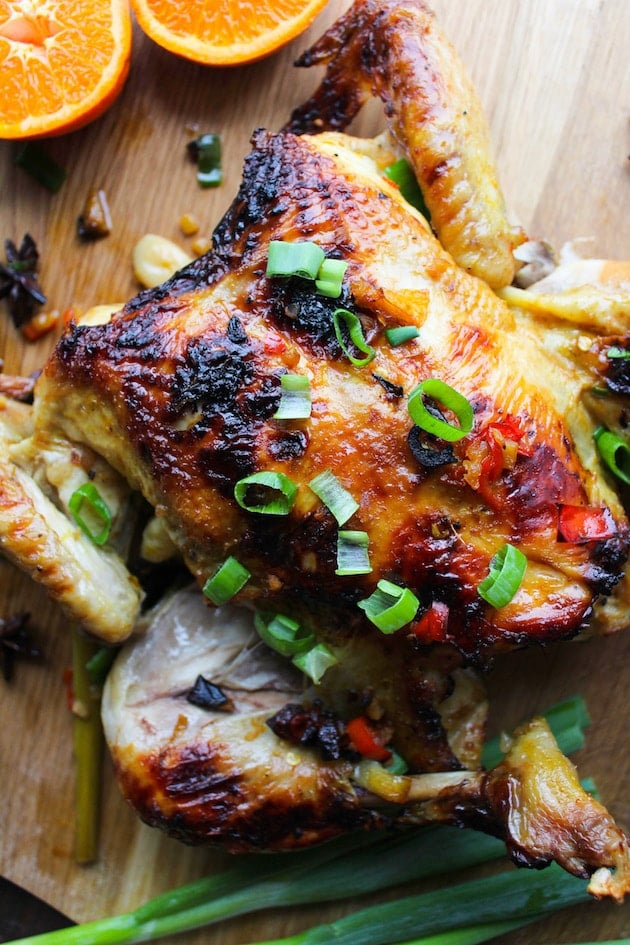 Easy Vietnamese Chicken Roast with orange, garlic, ginger, chilli & crushed lemongrass - prepared in a pinch and incredibly flavourful!