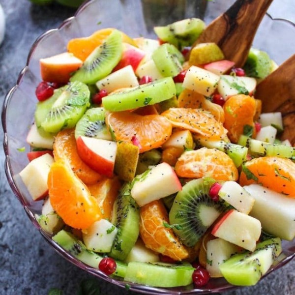 winter fruit salad in a bowl