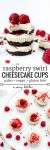 Raspberry Swirl Raw Cheesecake Cups pin graphic