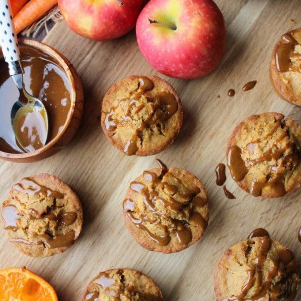 Carrot Apple Muffins with Flaxseed