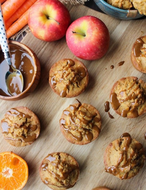 Carrot Apple Muffins with Flaxseed