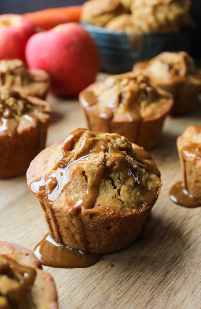 a Carrot Apple Muffin with an orange glaze 