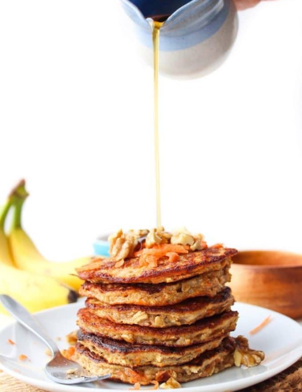 Flourless Carrot Banana Pancakes