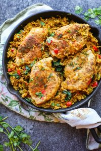 One Pot Low FODMAP Chicken and Rice (Khichdi Inspired)
