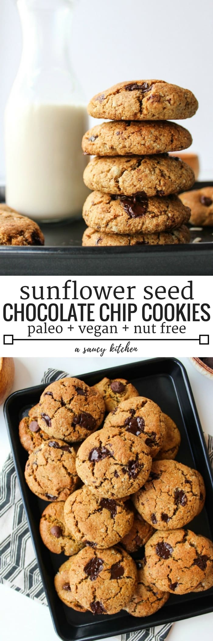 sunflower seed paleo chocolate chip cookies