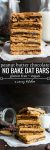 Peanut Butter Chocolate Oat Bars | 4 ingredient + no bake | Gluten Free + Vegan Option