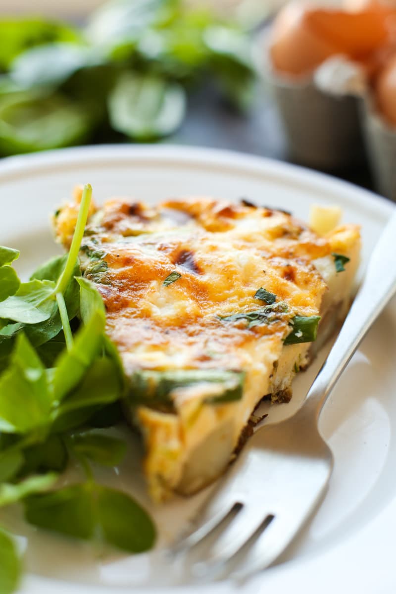 Basil Potato & Asparagus Frittata | Perfect for breakfast, brunch, or even when you're in need of a quick & easy dinner! | Gluten Free + Vegetarian 