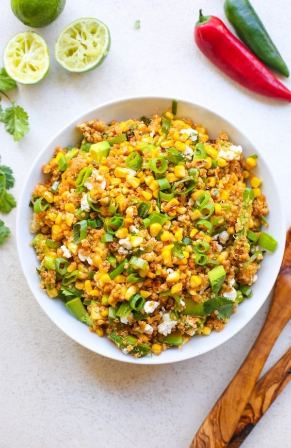 Southwest Avocado Quinoa Corn Salad A Saucy Kitchen