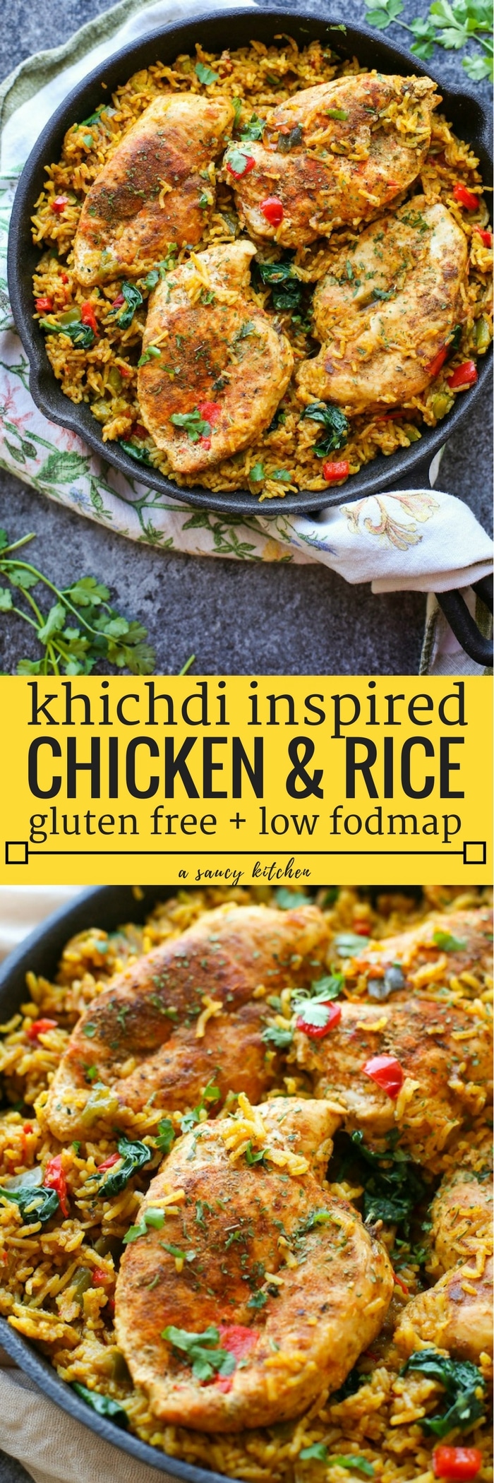 one pot low fodmap chicken and rice (khichdi inspired)