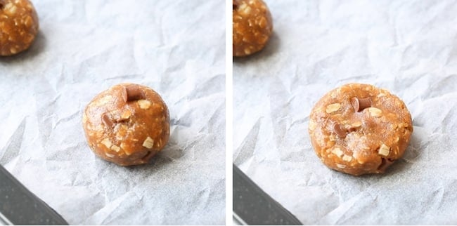 peanut butter oatmeal cookies dough ball collage