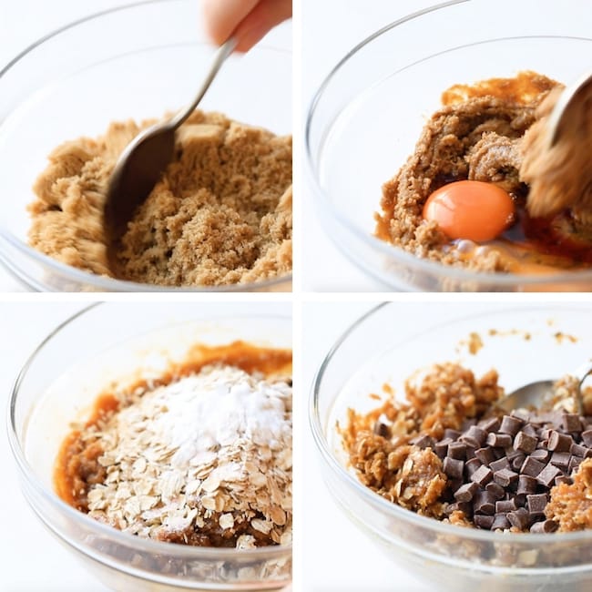 peanut butter oatmeal cookies dough collage