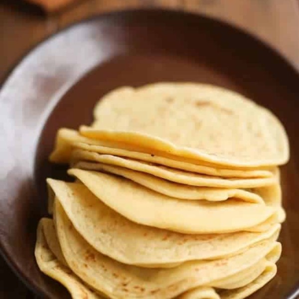 grain free tortillas stacked on a plate