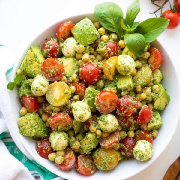 Avocado Chickpea Pesto Salad