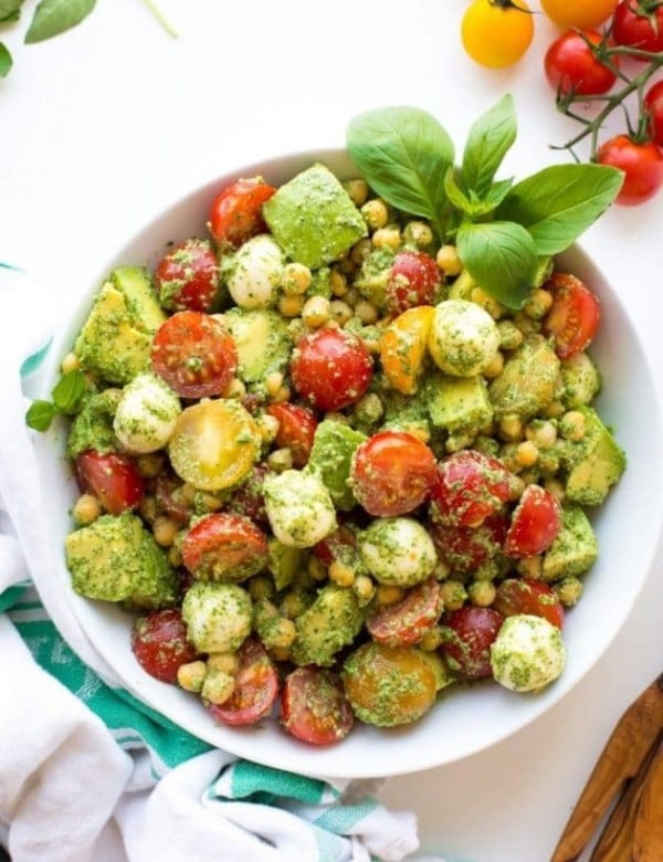 Avocado Chickpea Pesto Salad