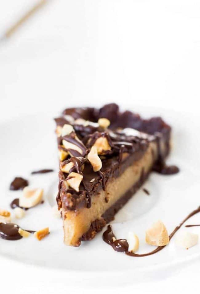 Frozen Vegan Peanut Butter Cup Pie  slice 