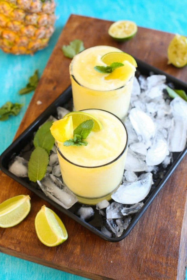 Frozen Pineapple Margaritas A Saucy Kitchen