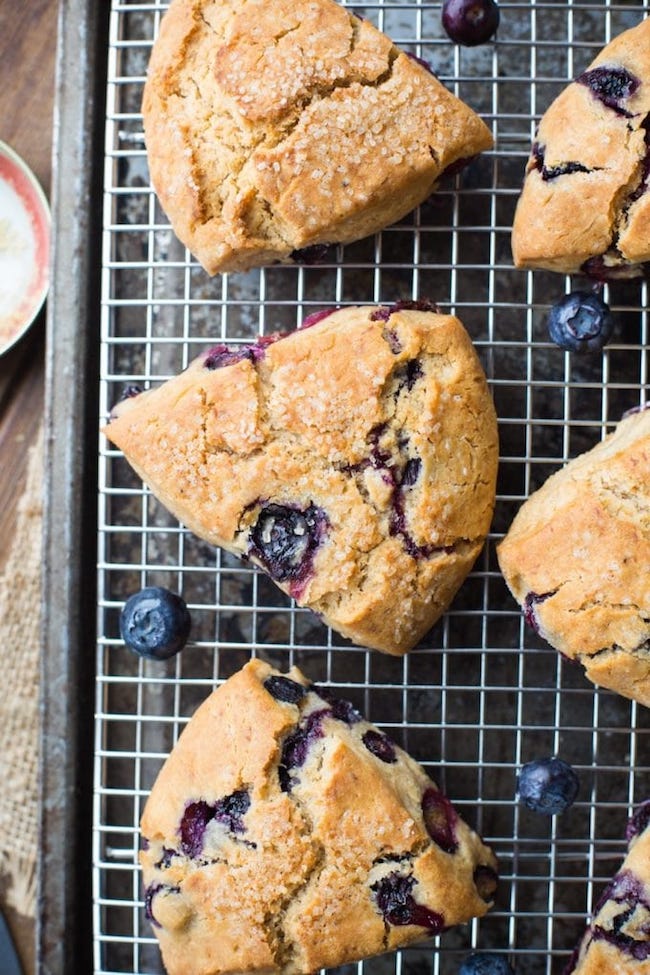 Vegan Gluten Free Blueberry Scones on a cooling rack