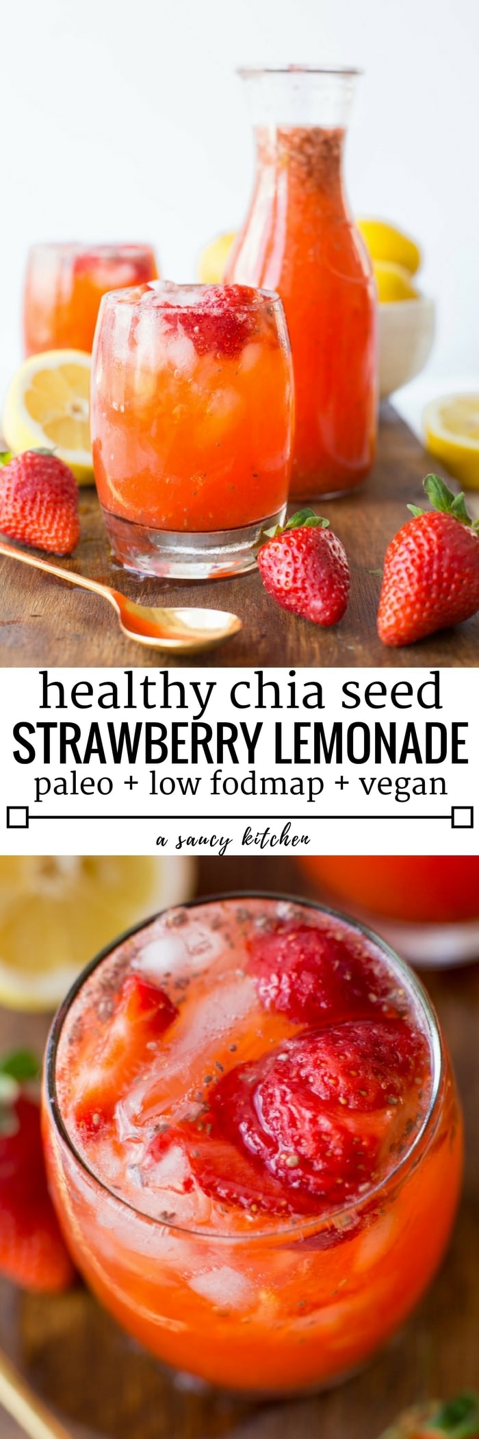 healthy strawberry lemonade with chia seeds