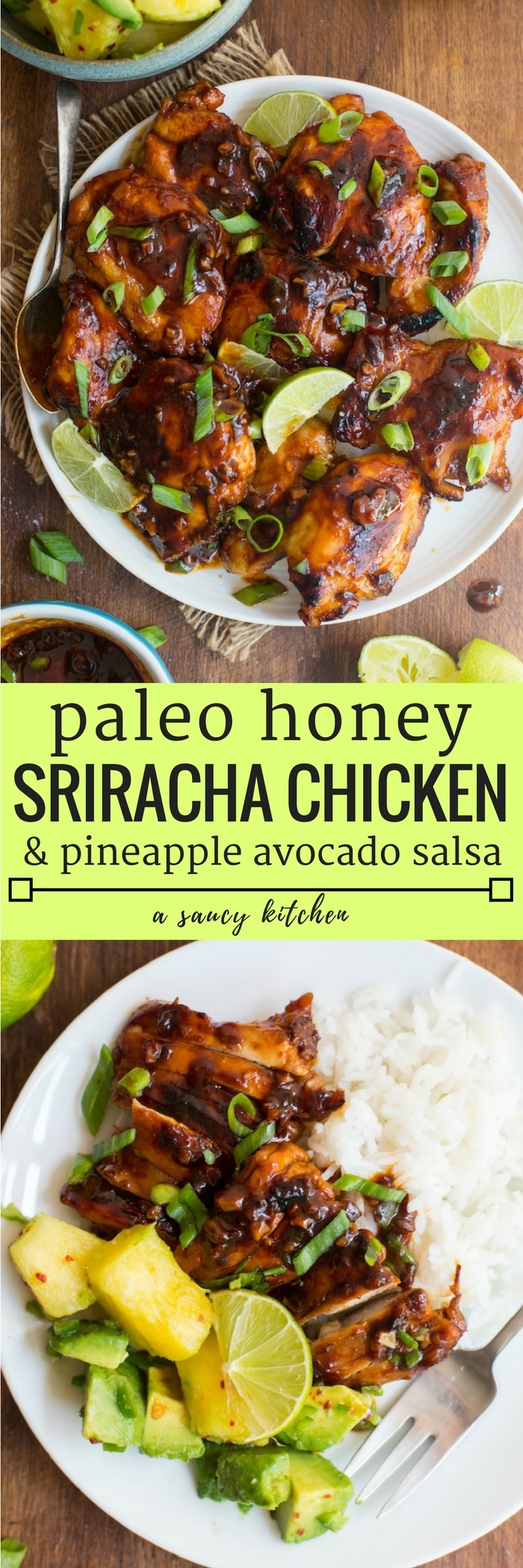 honey sriracha chicken & pineapple avocado salsa