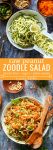 15 minute Raw Peanut Zoodle Salad with spiralized zucchini, shredded carrots and a simple peanut dressing. | Gluten Free + Vegan + Paleo Option