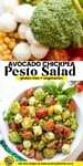 Avocado Chickpea Pesto Salad pinterest marketing image