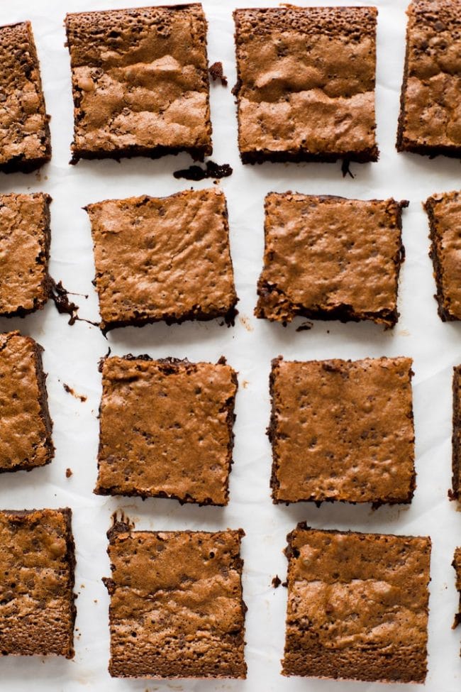 paleo brownies cut into squares