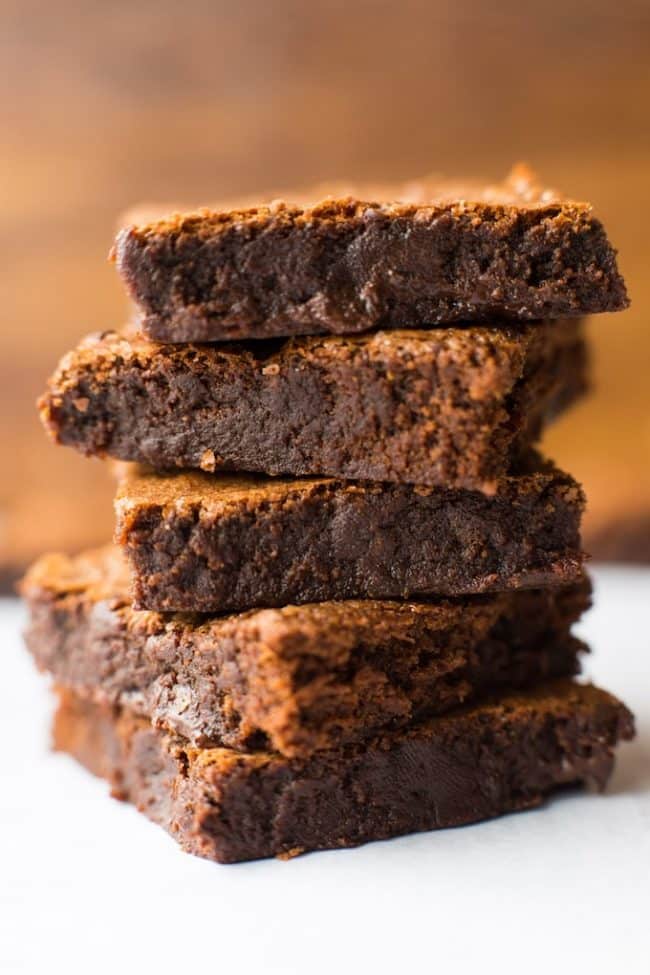 paleo brownies stacked